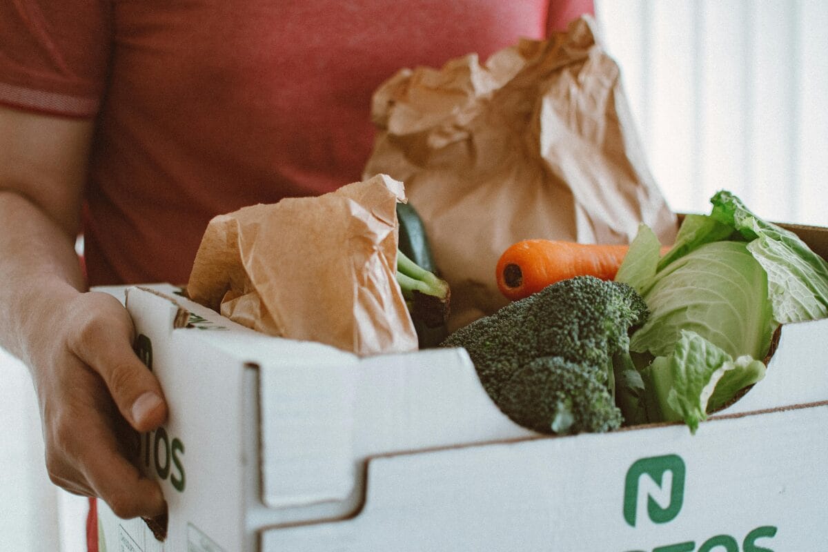 vegetables in a box for rabbits