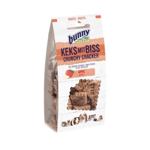 bunnyNature Crunchy Cracker – Baked Treats for Rabbits & Guinea Pigs - Apple (50g)
