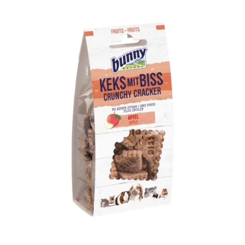 bunnyNature Crunchy Cracker – Baked Treats for Rabbits & Guinea Pigs - Apple (50g)